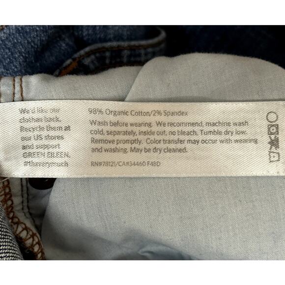 Eileen Fisher Women Sz 16 Denim Straight Leg Blue Jeans Medium Wash Casual Fall - Picture 8 of 9